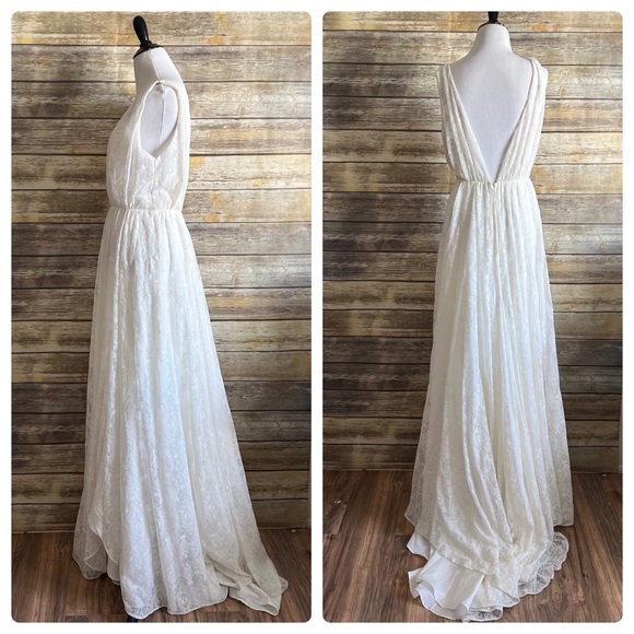 Elizabeth Dye Boho Lace Wedding Dress Size 4 - Picture 2 of 10